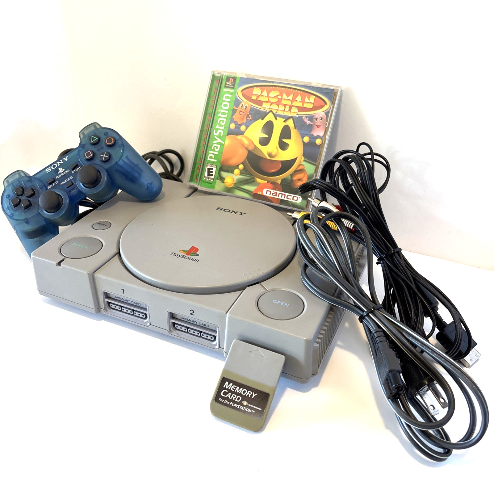 Sony PlayStation 1 PS1 Original Console System PAC-Man Bundle SCPH-5501 Tested