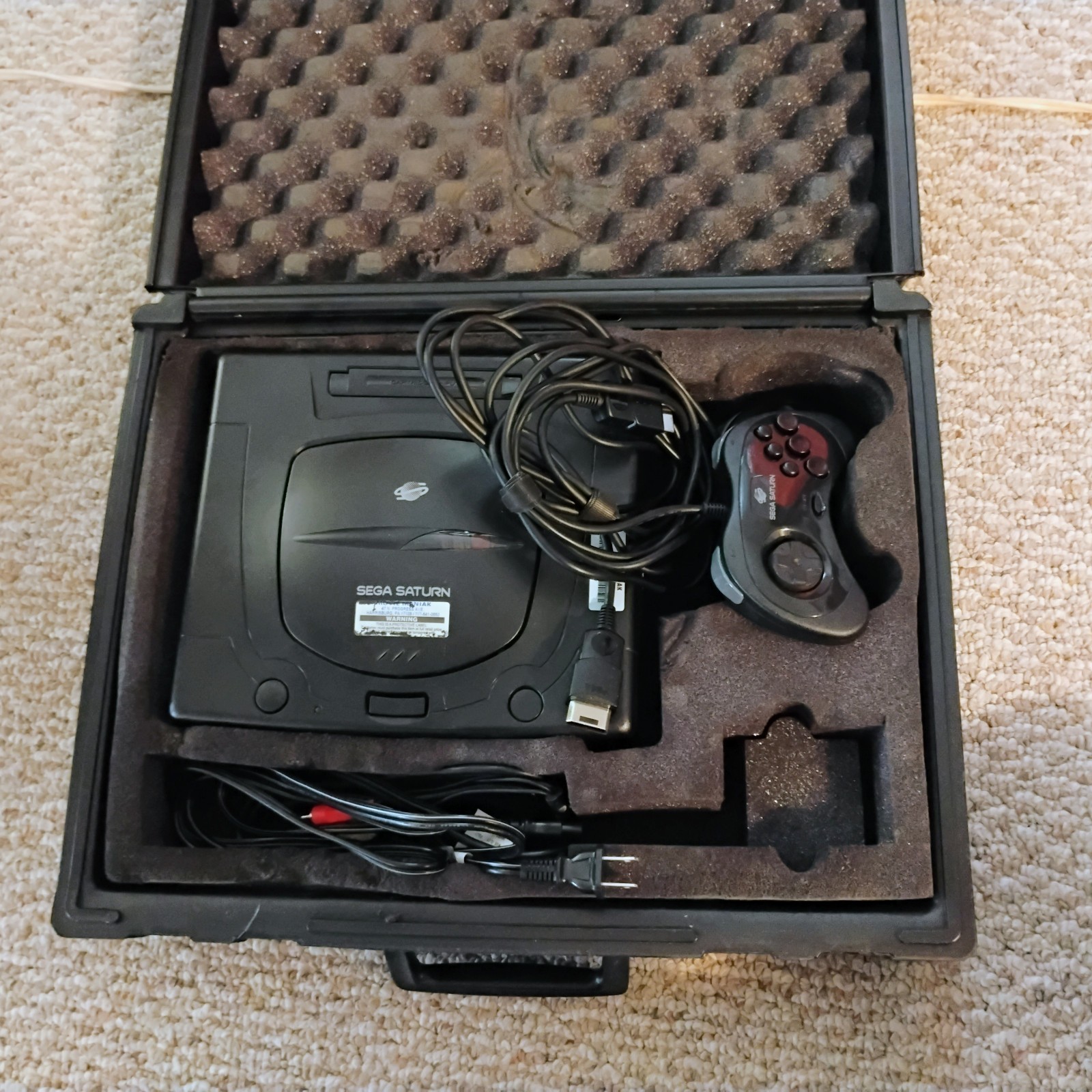 SEGA Saturn Model 2 Black Console + Travelmaster Case + Two Controllers + Cables