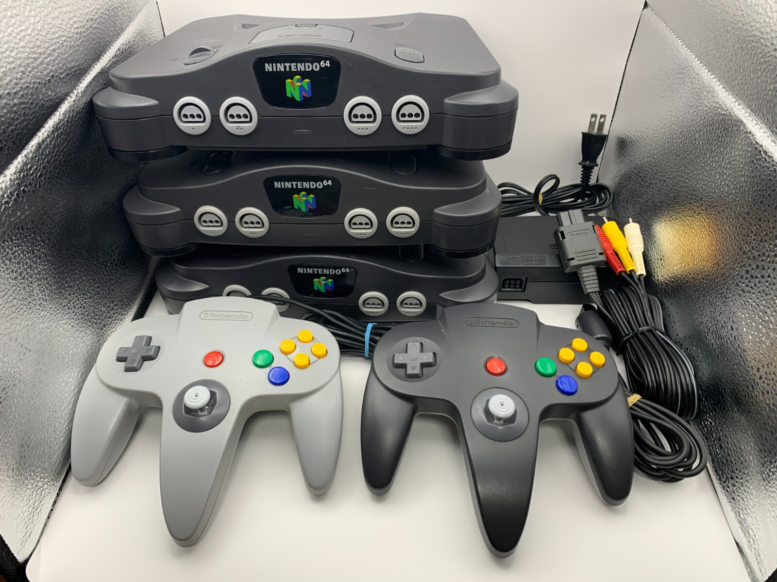 Nintendo64 N64 Black Console + Controller + Accessory Region Free Tested NUS-001