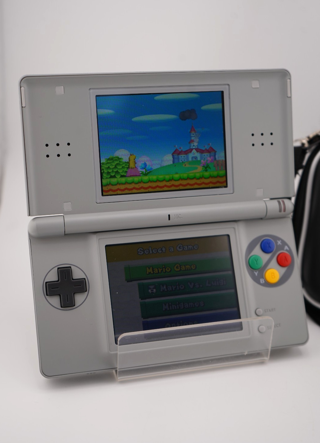 Nintendo DS Lite Nintendo Super Famicom SFC SNES Gray Handheld System w/ Extras