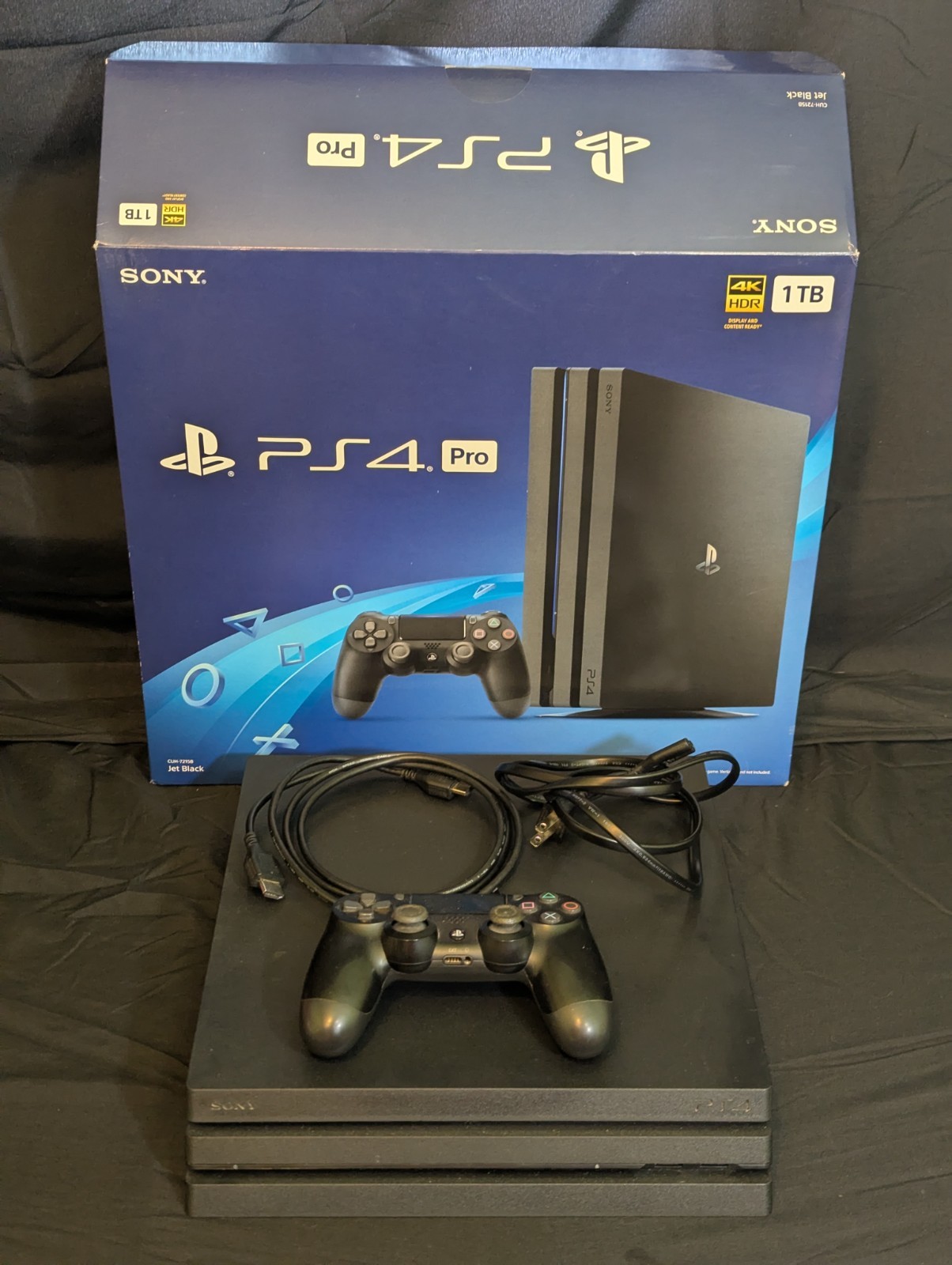 Sony PlayStation 4 Pro 1TB 4K Black Console Bundle With Original Box