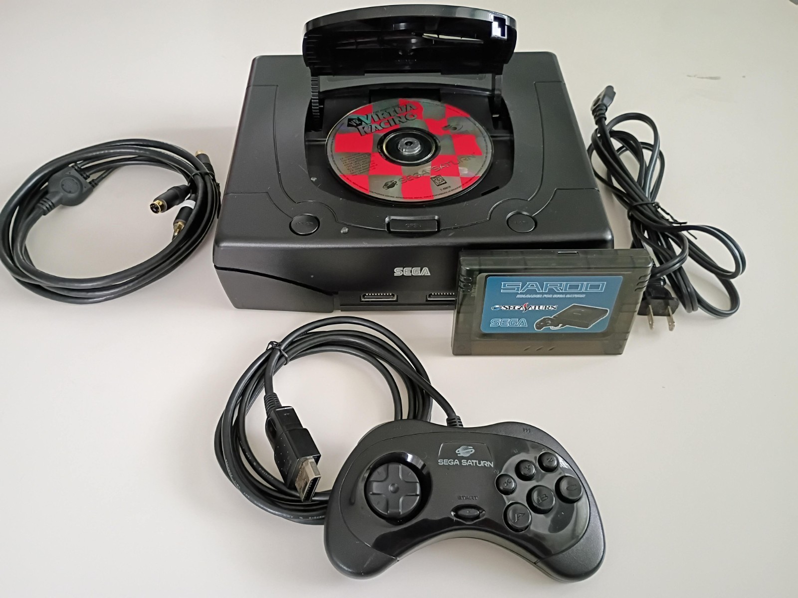Sega Saturn Console & Saroo Cart – Recapped, Fully Working with Virtua Racing