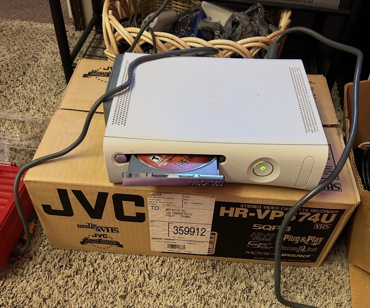 Microsoft Xbox 360 Game Console w Hard Drive (Power&aux) – Kinect Camera