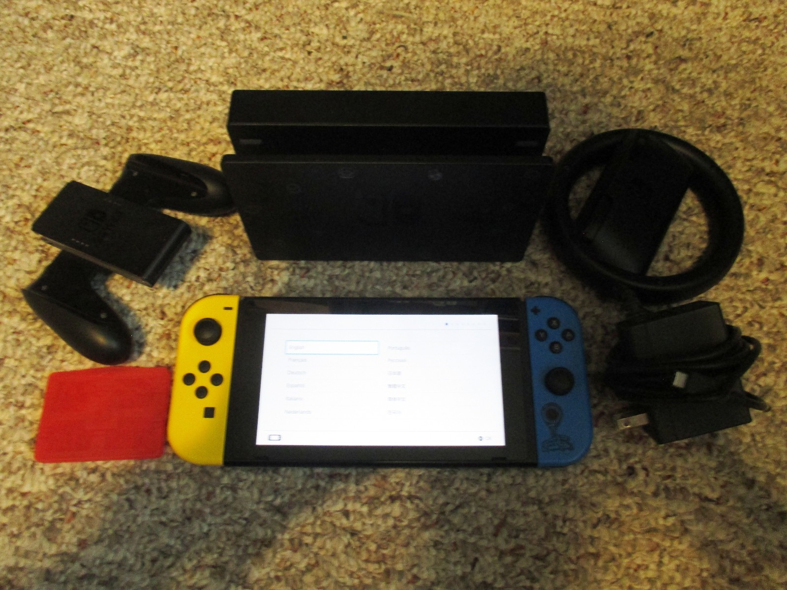 Nintendo Switch Fortnite System Console w/Neon Yellow & Blue Joy-Cons & Extras