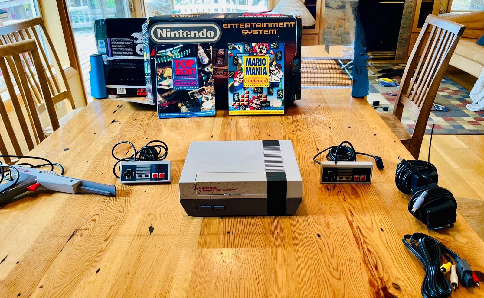 Nintendo Entertainment System With 2 Controllers, The Zapper, And 2 Books