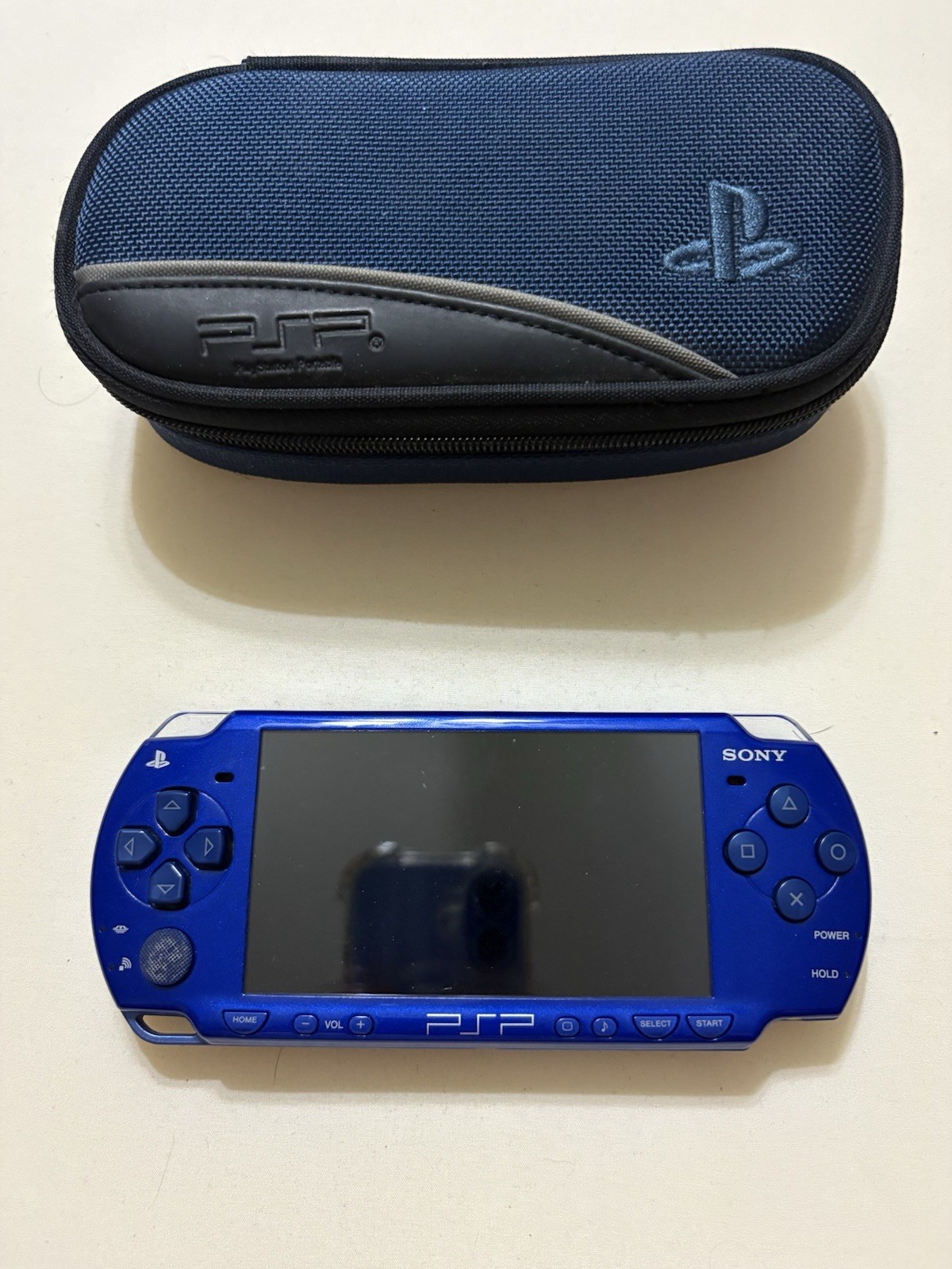 Sony PSP 2001 Metallic Blue Handheld System – Tested and Works With Case