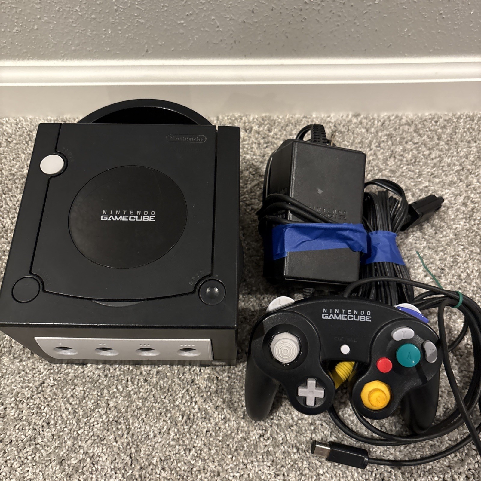 Nintendo GameCube Black Console Controller Model DOL-101 *TESTED*