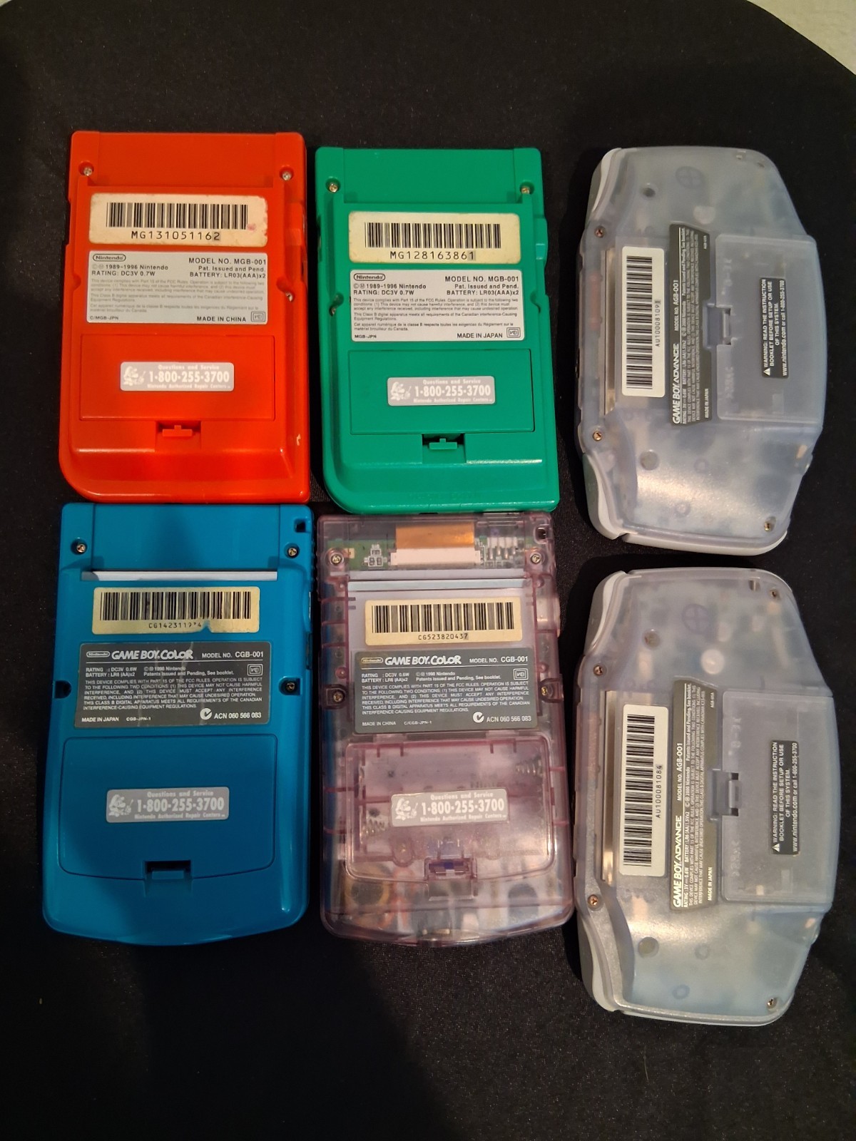 Lot Of 6 Working Nintendo Gameboys | 100% Original | Gameboy Pocket Color GBA