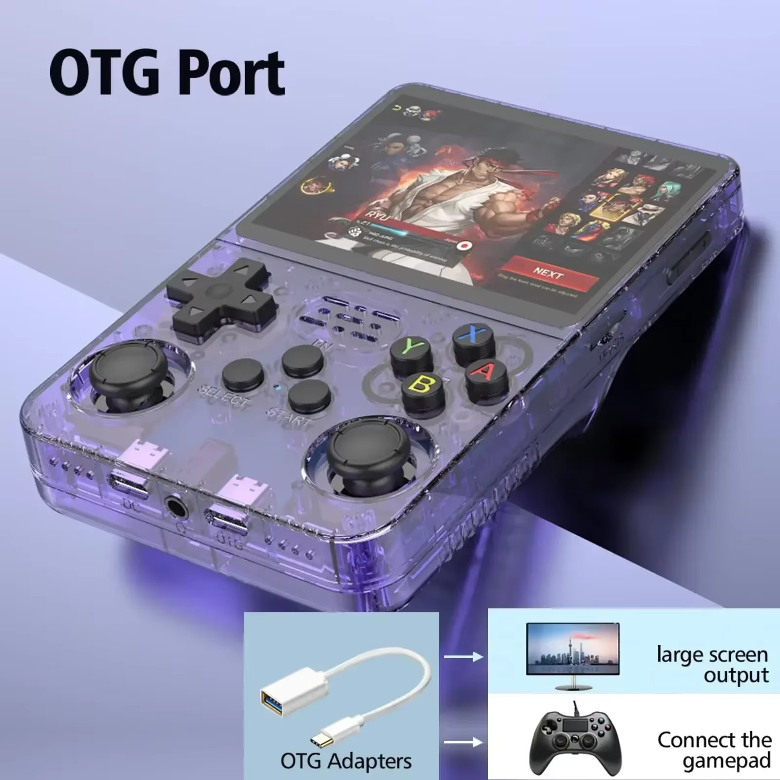 R36S Retro Handheld Game Console 128GB ARKOS System 3.5” IPS Screen Portable