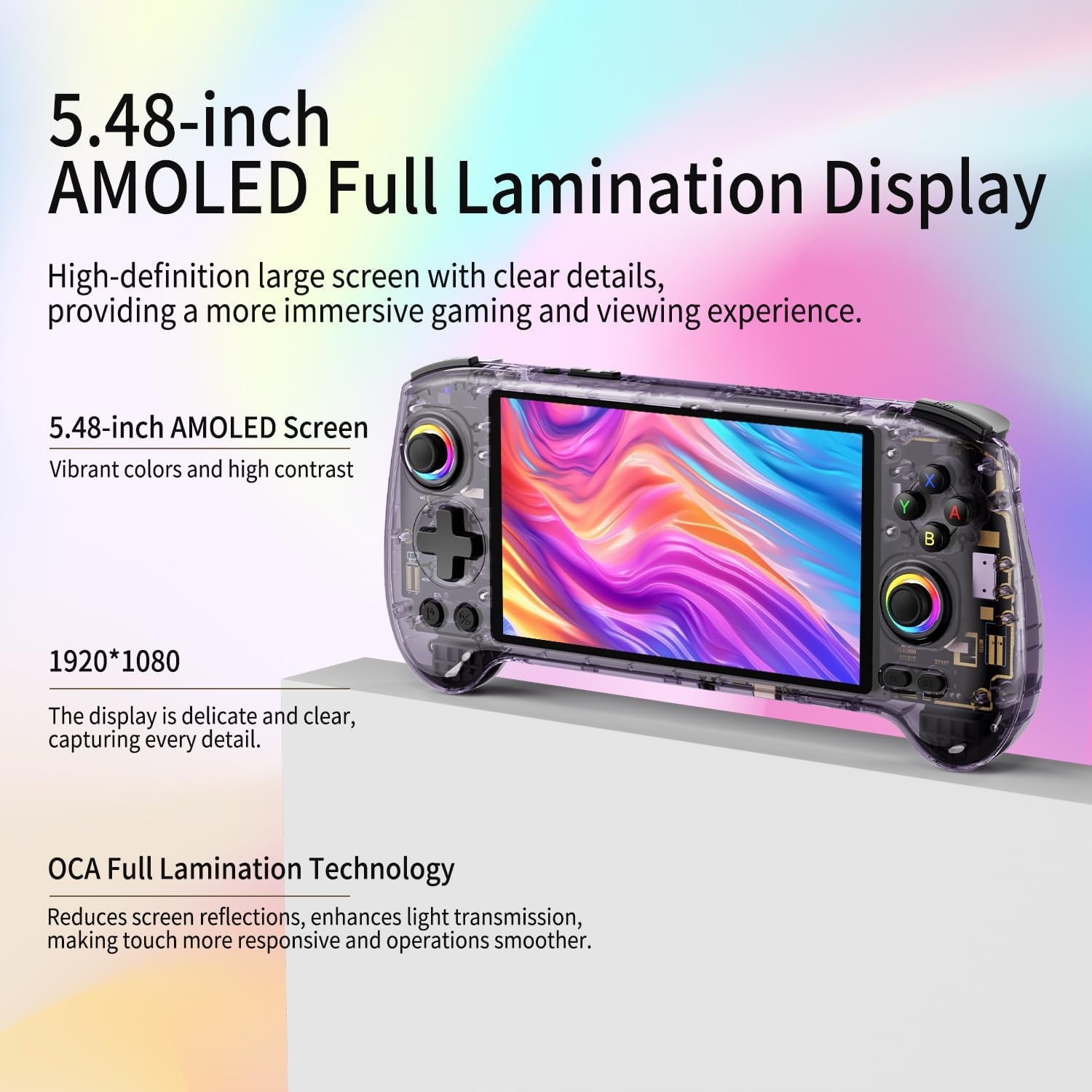 ANBERNIC RG557 Handheld Game Console Android 14 5.48′ AMOLED Screen 256G 8K+Game