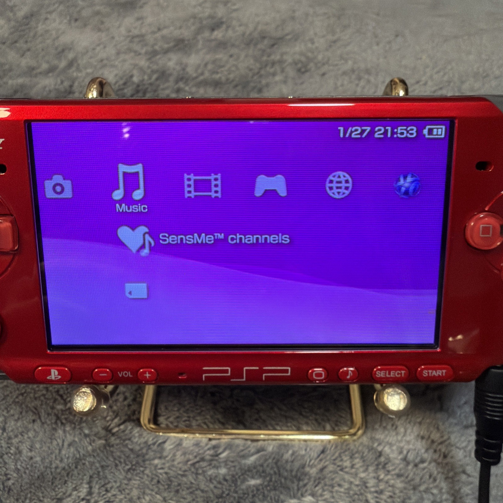 Sony PSP 3000 RED UMD DRIVE NOT WORKING 128 Gb Micro Sd CARD included