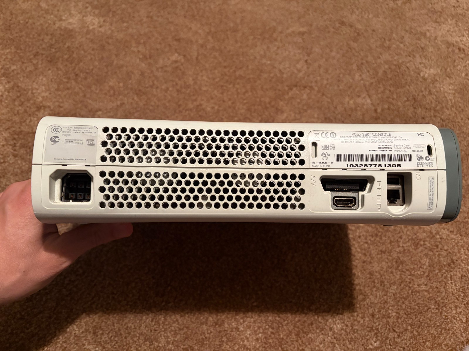 Microsoft Xbox 360 White Console Only For Parts AS-IS