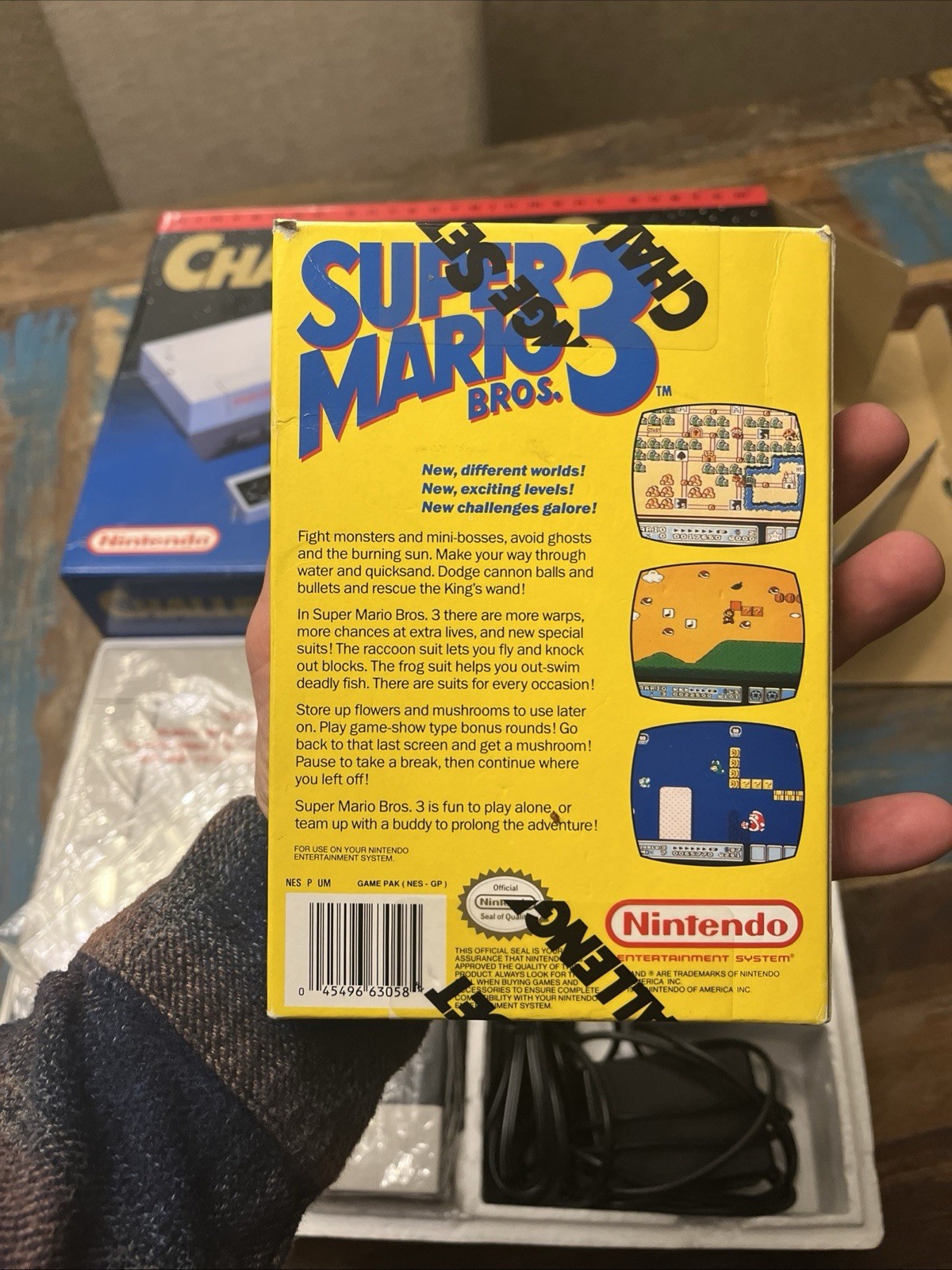 Nintendo NES Console Challenge Set Complete Very Nice Shape Mario 3 WOW !!