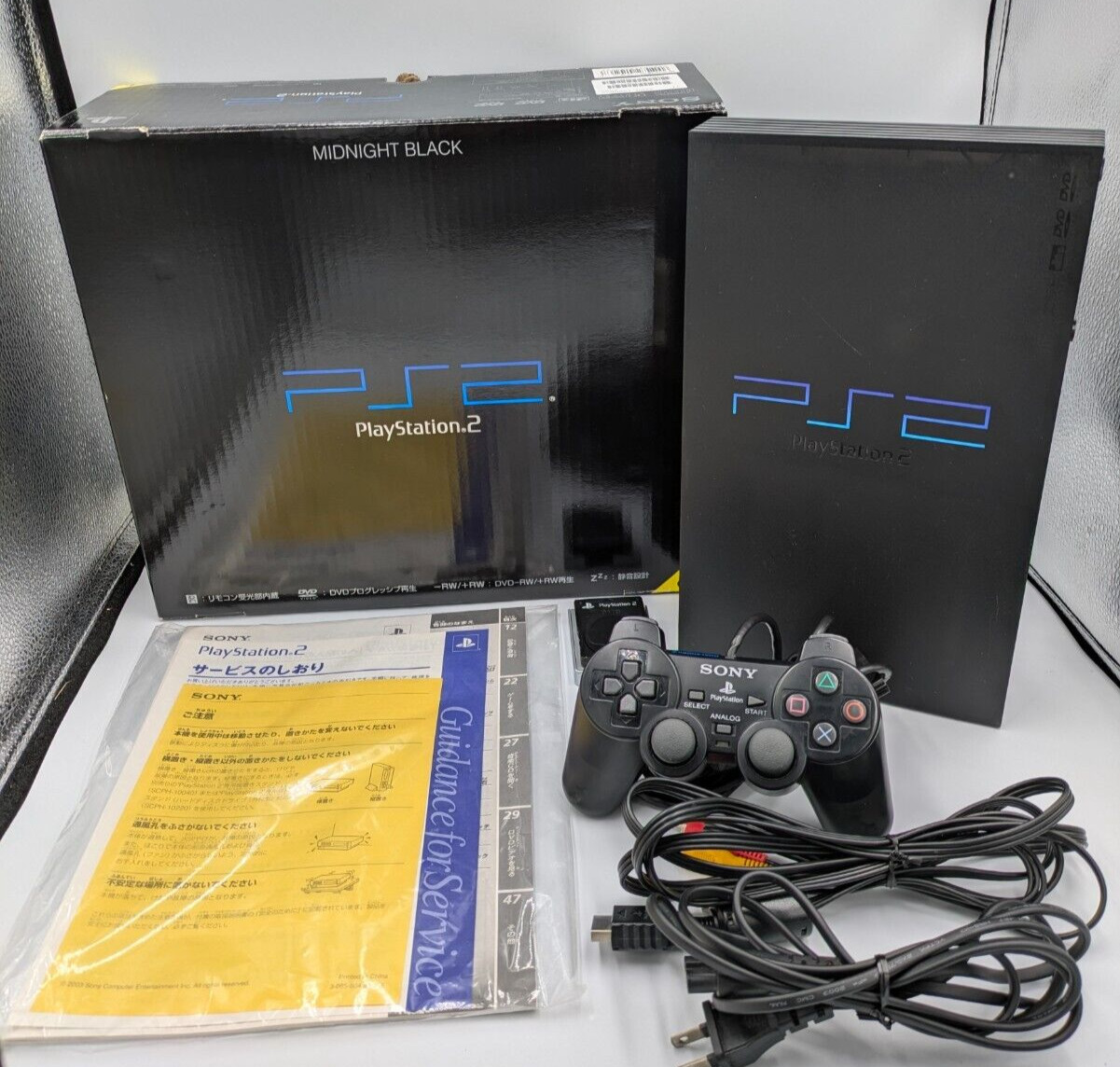 PS2 PlayStation 2 Console Midnight Black SCPH-50000 Boxed & Controller Japanese