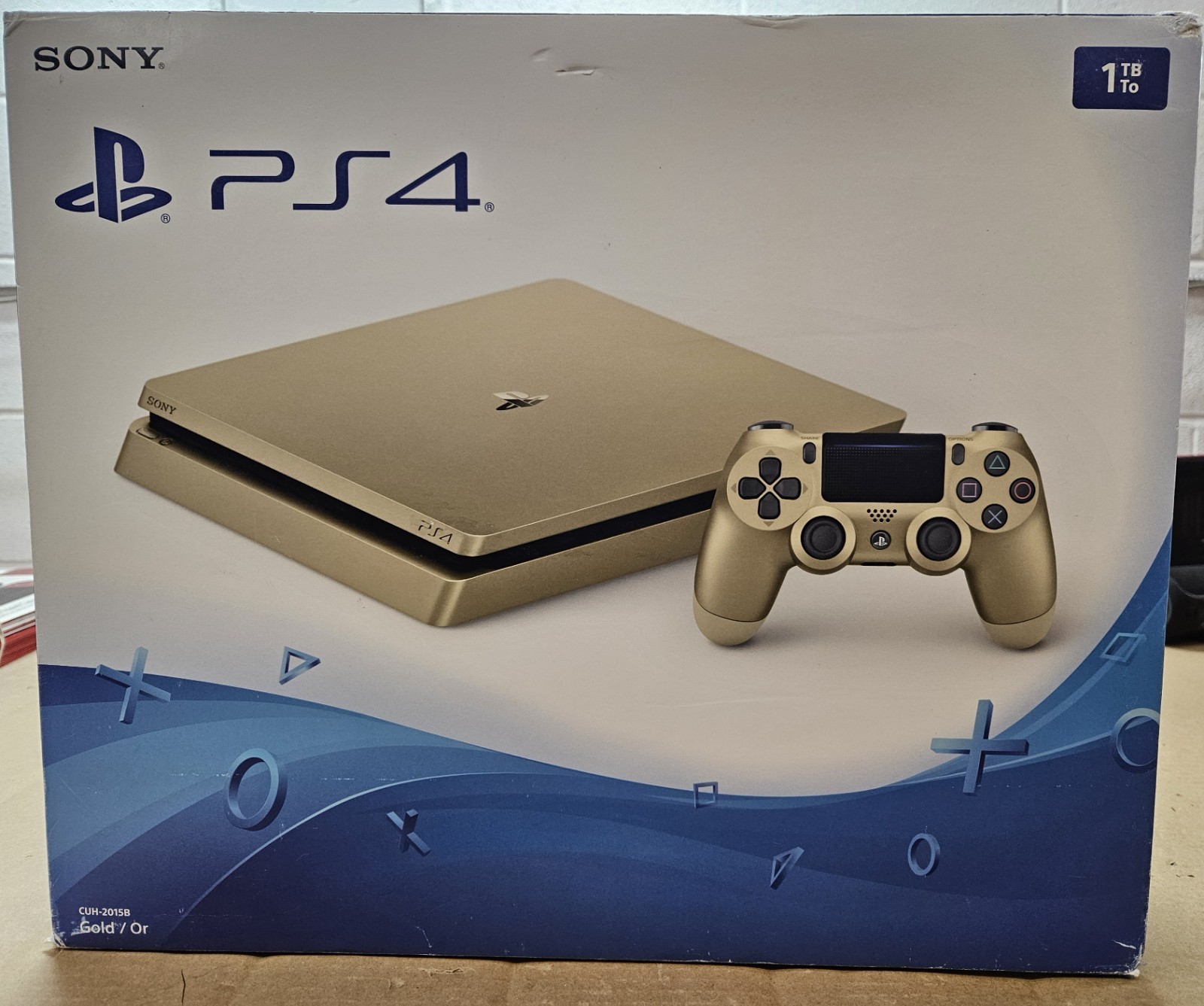Sony PlayStation 4 Slim Limited Edition 1TB Console – Gold – SEALED – BOX DAMAGE