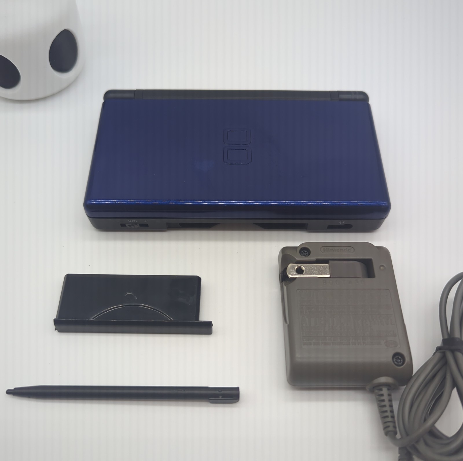 Nintendo DS Lite Cobalt Black Console (Stylus + GBA Cover + OEM Charger) Tested