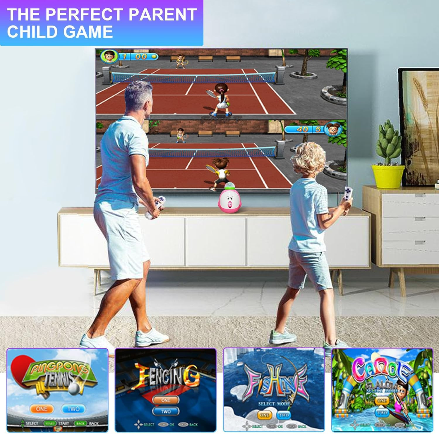 TV Game Console with 100+ Games, 2 Wireless Controllers, HDMI Plug & Play – Incl