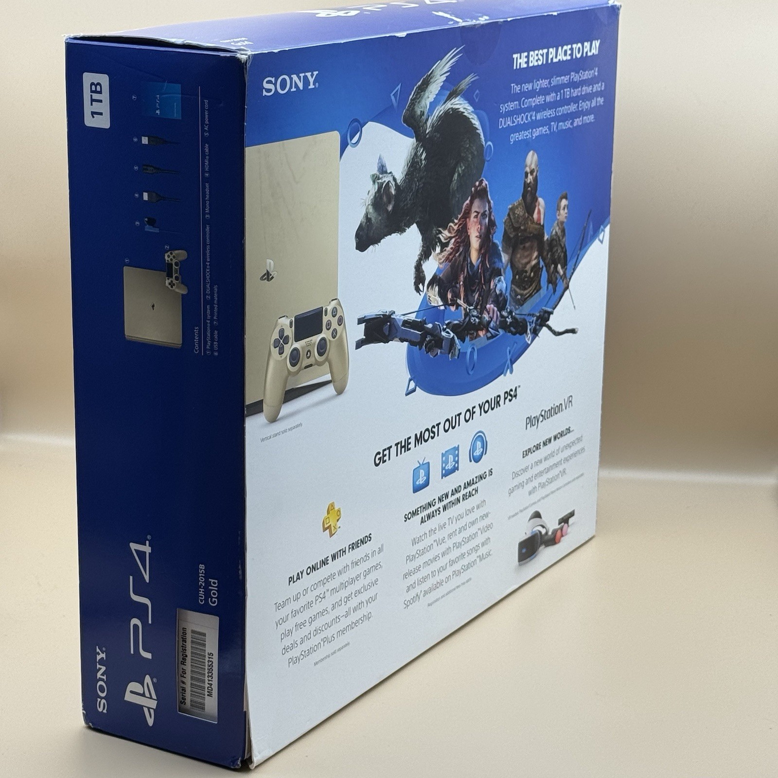 Gold Playstation 4 Slim (1 TB) Limited Edition – Complete In Box – Tested