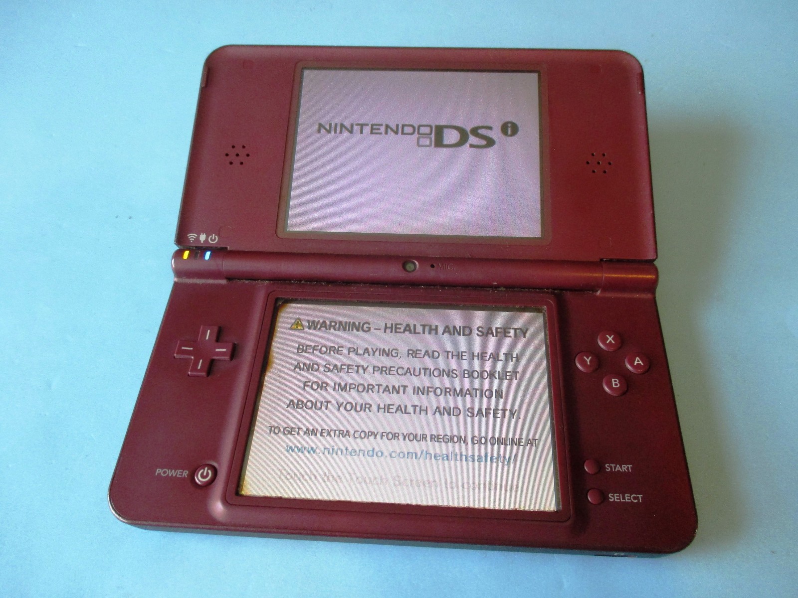 Nintendo DSi XL Burgundy System Semi-Working Freezes As Is For Parts