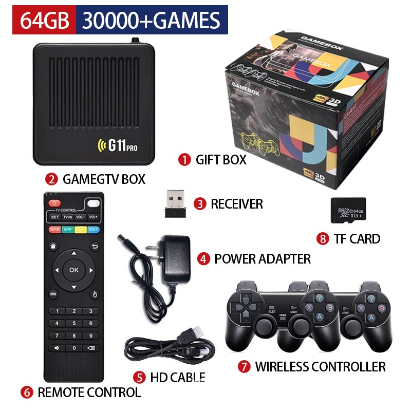 64/128/256GB Wireless Retro Gaming Home Video Game Emulator Dual System Console