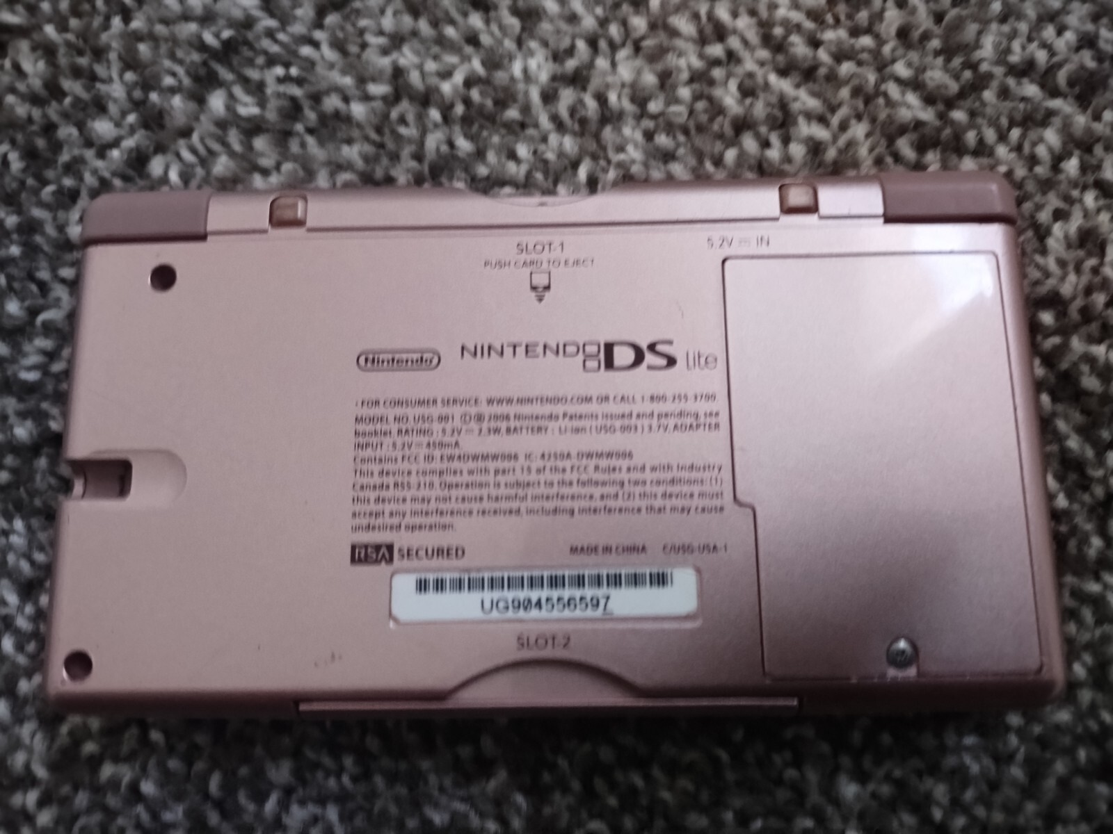 Nintendo DS Lite Video Game Console – Metallic Rose