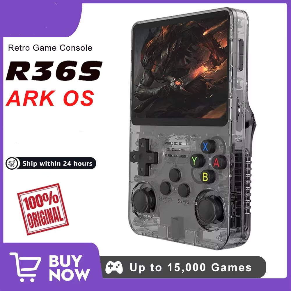 R36S Retro Game Console Handheld Video Arkos 2.0 System 3.5 Inch Single Card Por