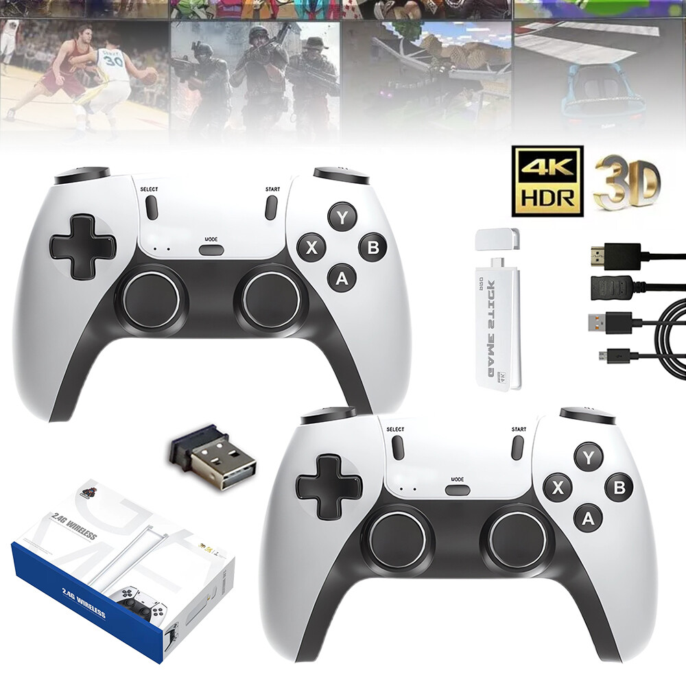 Consola de videojuegos retro Stick 4k HDMI 2 Controles 40000 Juegos Inalambrica-