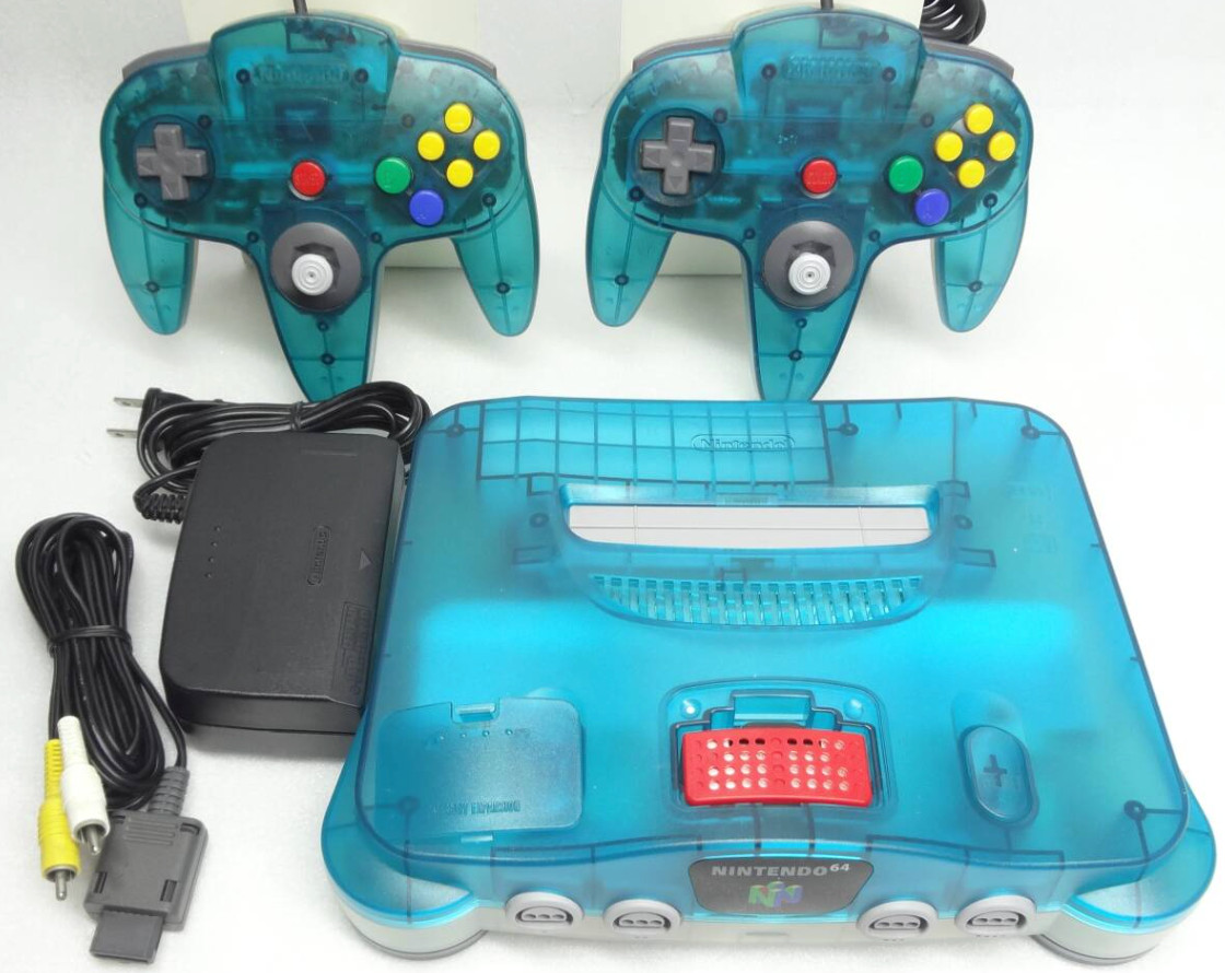 Nintendo64 Clear Blue Tested N64 NUS-001 controller Memory Expansion Pack japan