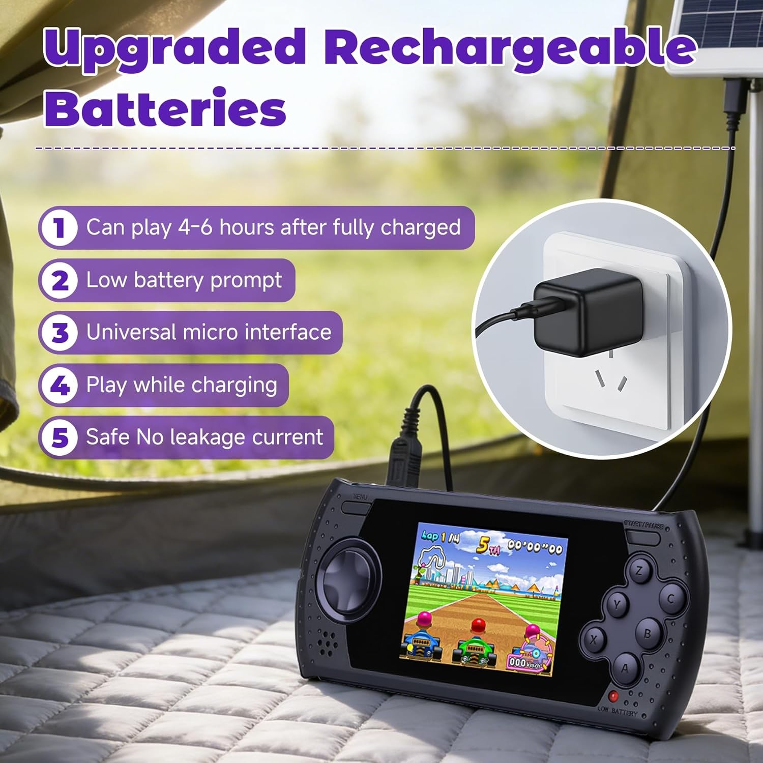 Portable 16 Bit Handheld Gaming System – 3.0 Inch, 230 Retro Games for Ages 4-12