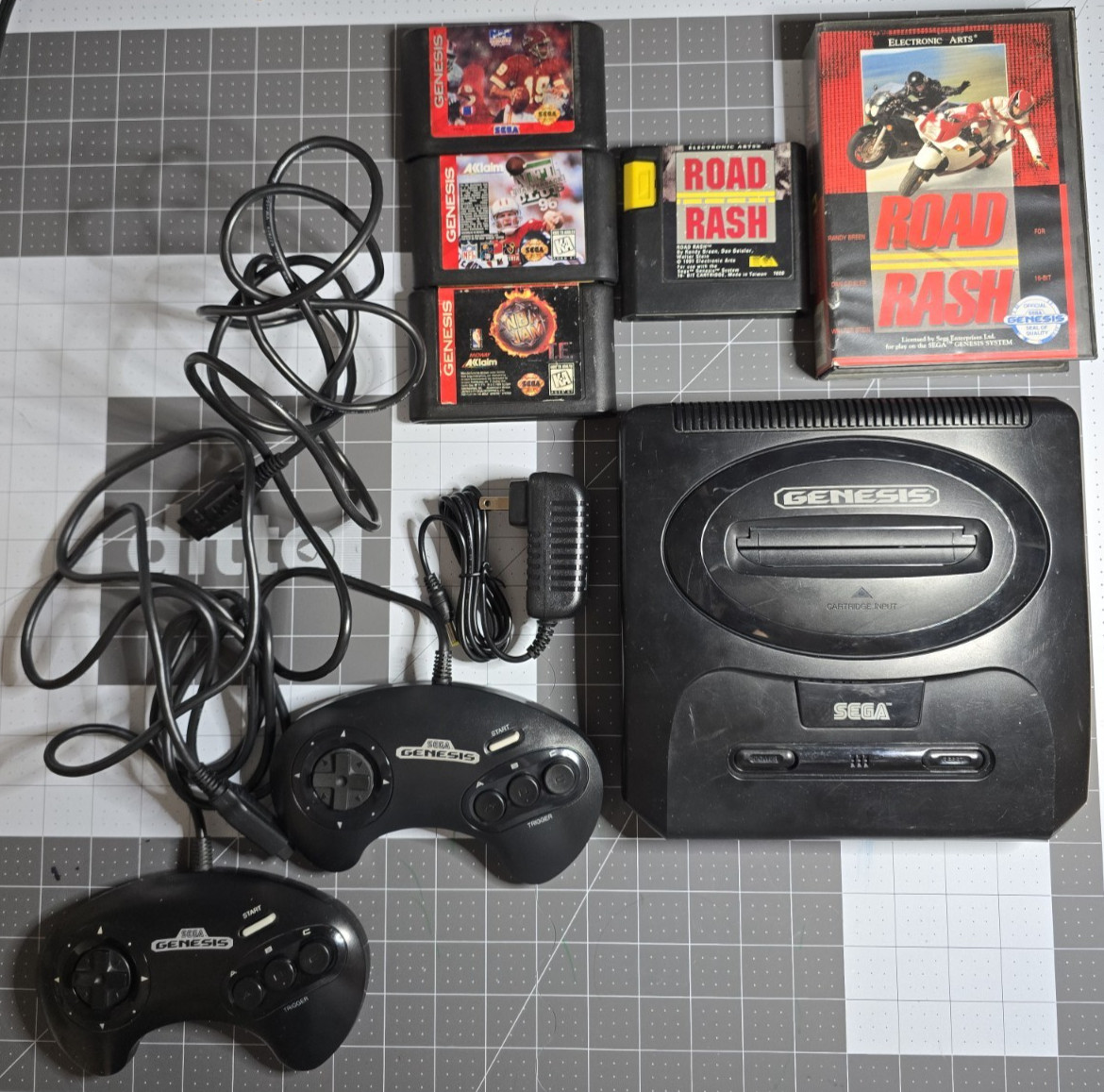 Premium Sega Genesis MK-1631 Bundle | RGB HDMI 4 Modern TVs | 4 Games | Restored