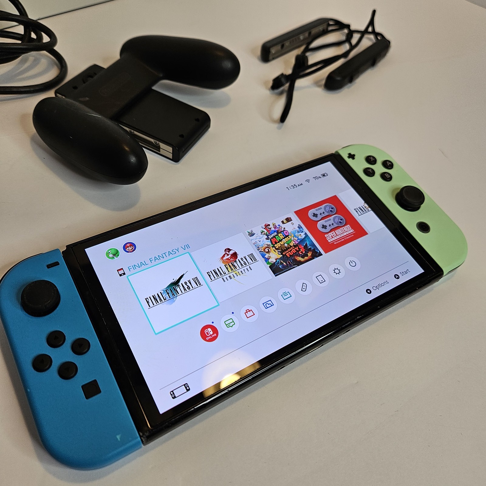 Nintendo Switch OLED Model Console w/ Dock JoyCon Power HDMI Controller Holder