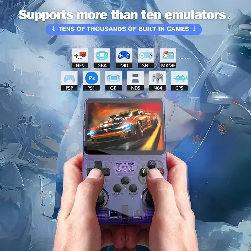 R36S Retro Handheld Game Console 128GB ARKOS System 3.5” IPS Screen Portable
