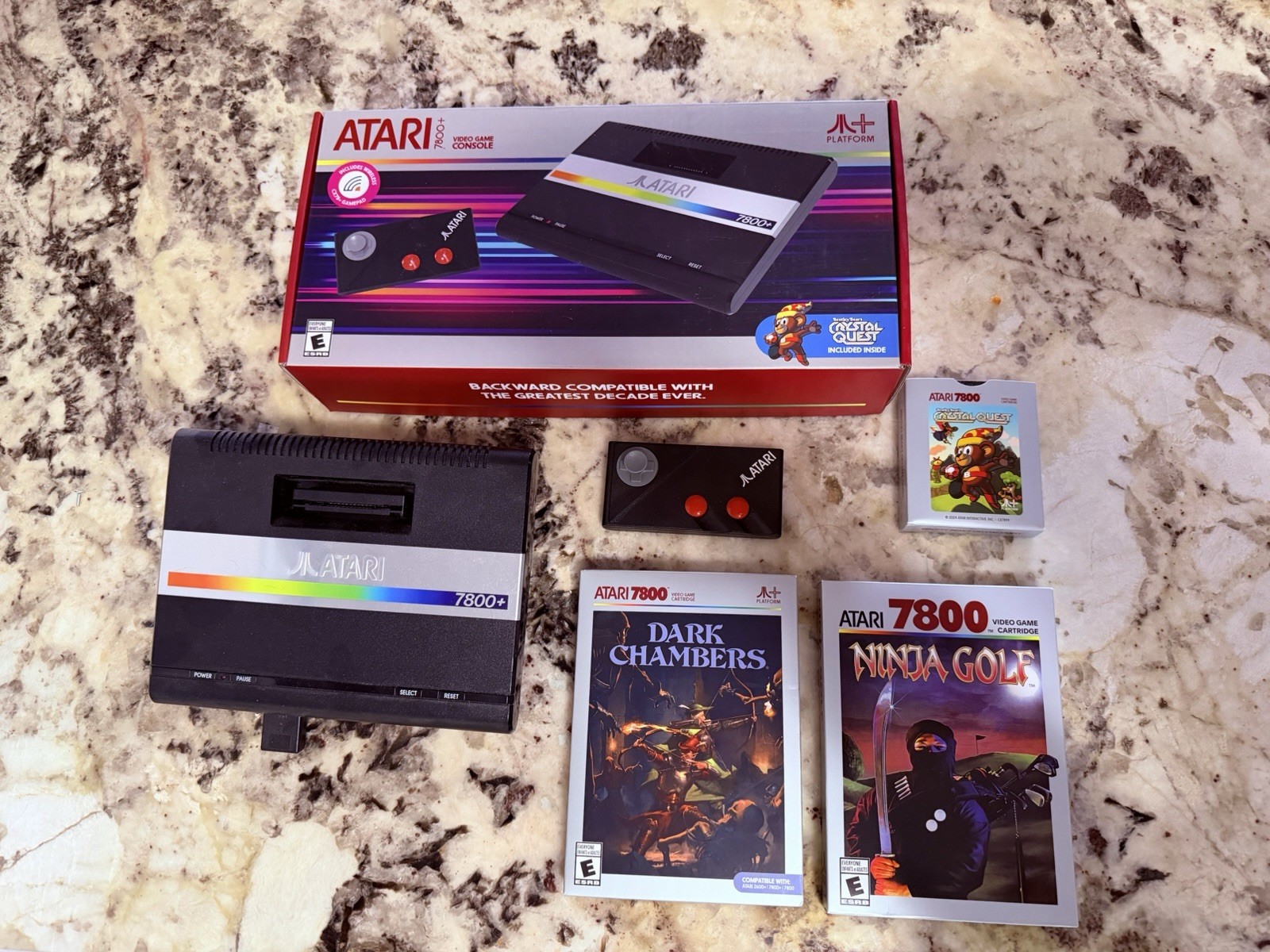 Atari 7800 Plus Official HDMI Console Set Wireless Controller 7800+ CIB 3 Games