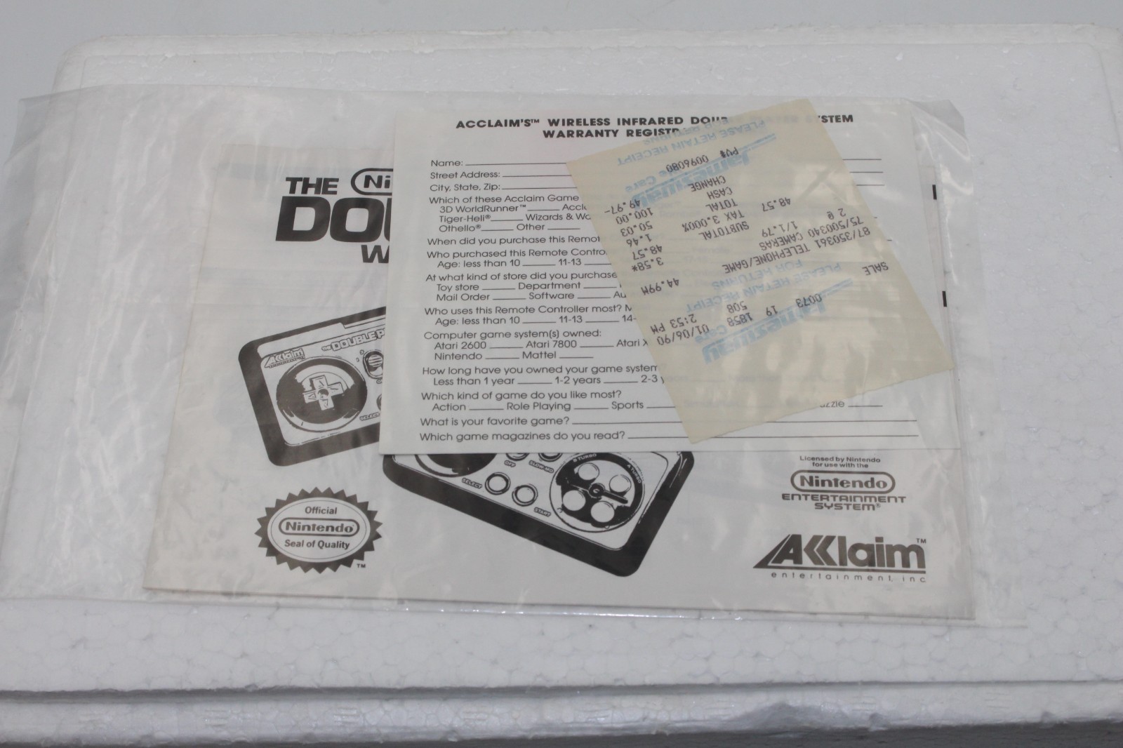 Vtg NINTENDO The Double Player Wireless Head To Head System Acclaim Original Box
