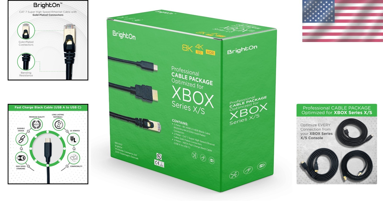 Optimized Cable Package Compatible with Xbox Serie