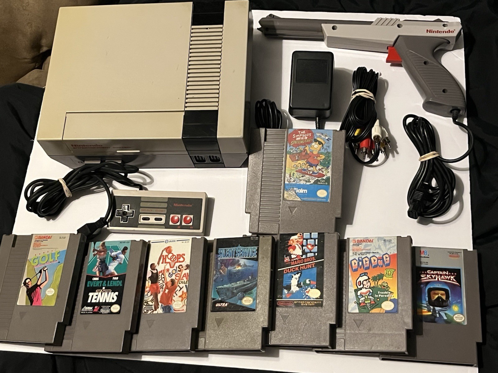TESTED Nintendo Entertainment System Bundle NES Console Zapper 8 Games READ