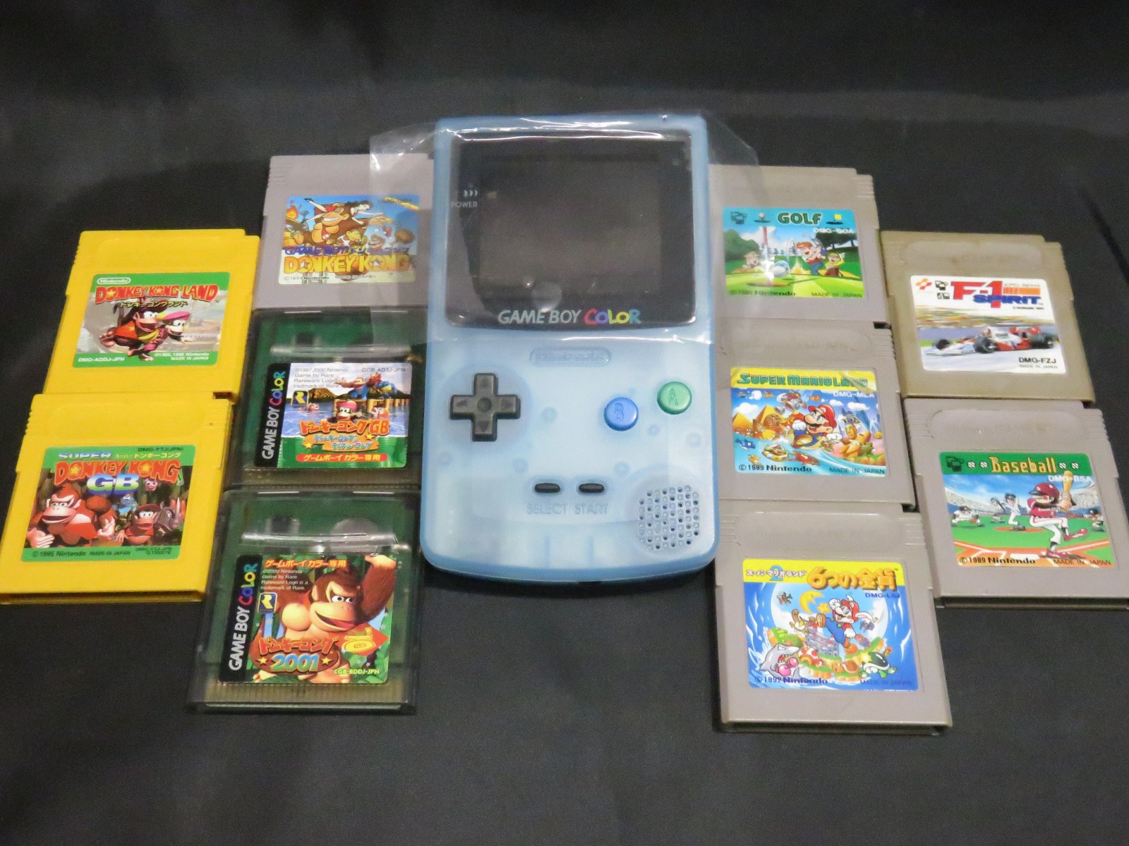 Nintendo Gameboy Color console ( IPS Screen ) +10 games (Mario, Donkey Kong) set