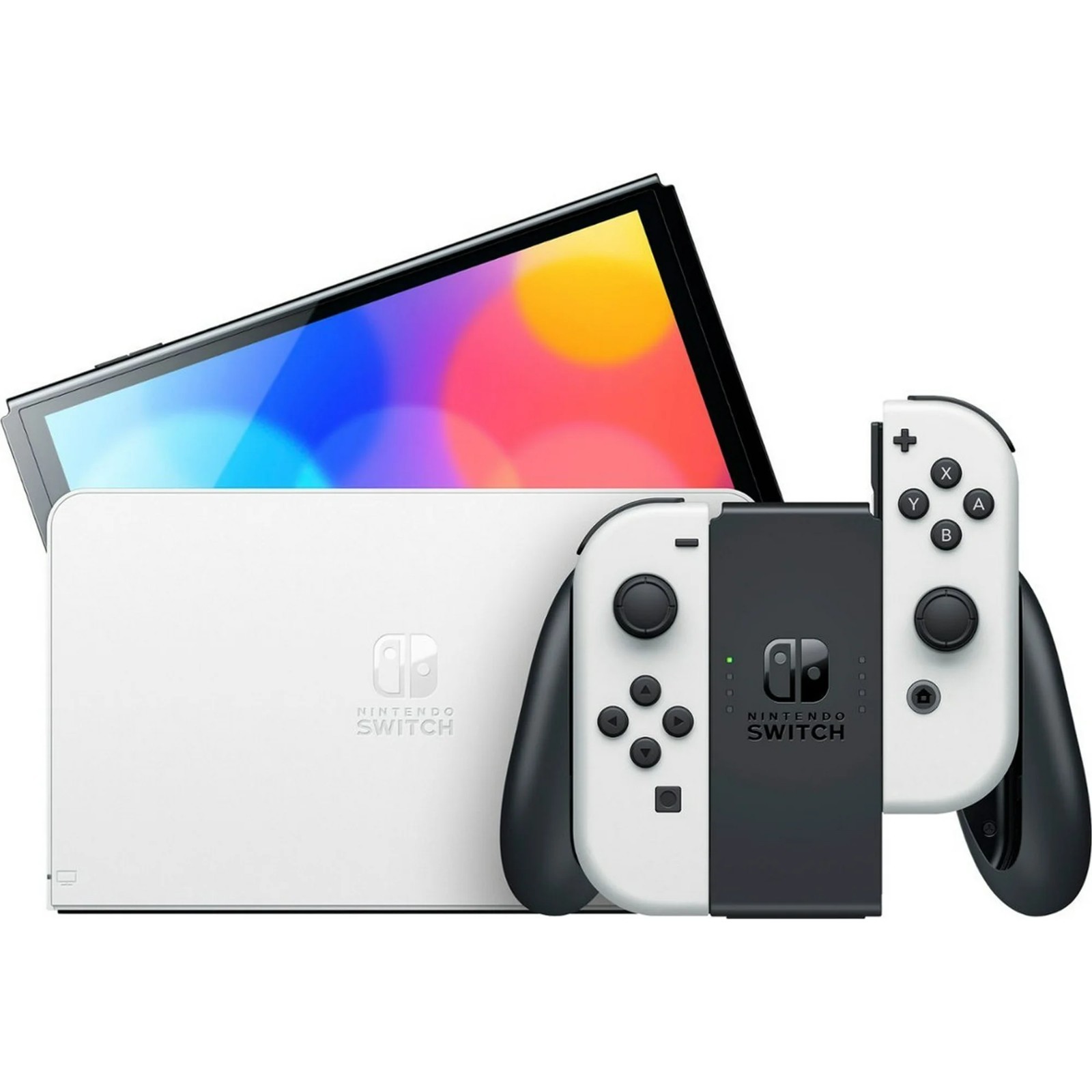 Nintendo Switch OLED Model Mario Kart 8 Deluxe White Joycon Console Bundle