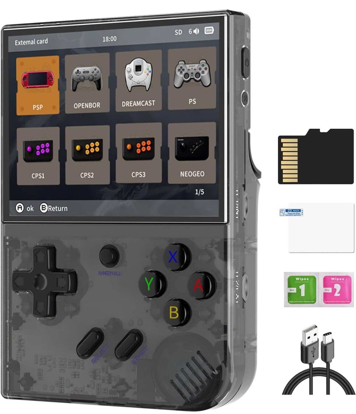 ANBERNIC RG35XX Plus Handheld Game Console 3.5″ IPS HDMI Output Linux System 64G