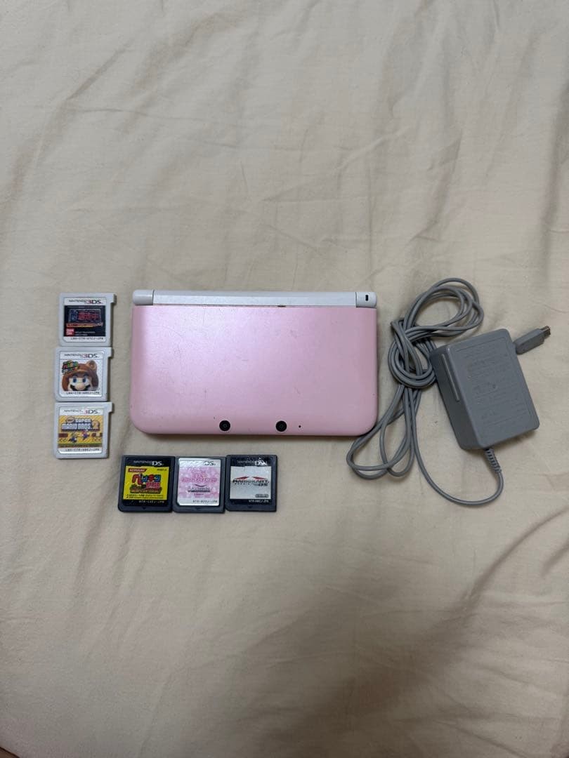 3DS/2DS/DS Nintendo 3Ds Ll Pink Main Unit And 4 Games Japan