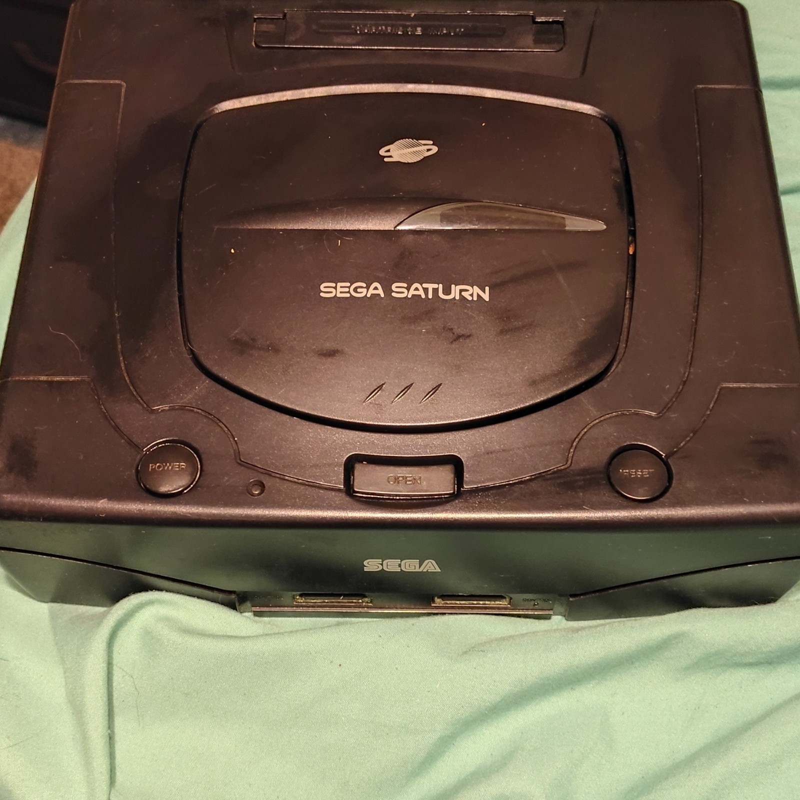SEGA Saturn MK-80000A Console Set w/ Controller & AV Cables Black RCA Composite