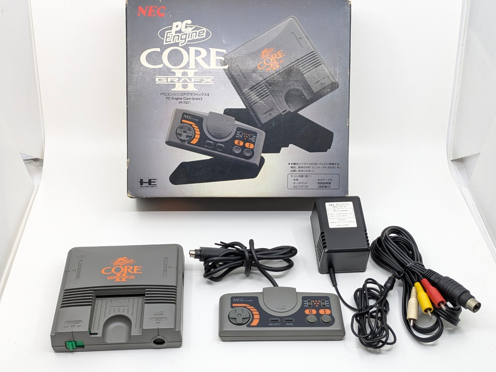 NEC PC Engine Core Grafx 2 (PI-TG7) Boxed Tested Complete Set w/ Controller