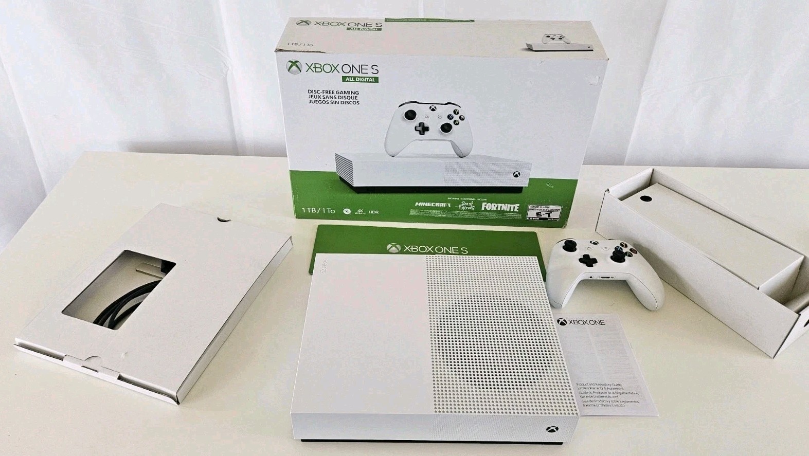 Microsoft Xbox One S All-Digital Edition 1TB Video Game Console – White With BOX