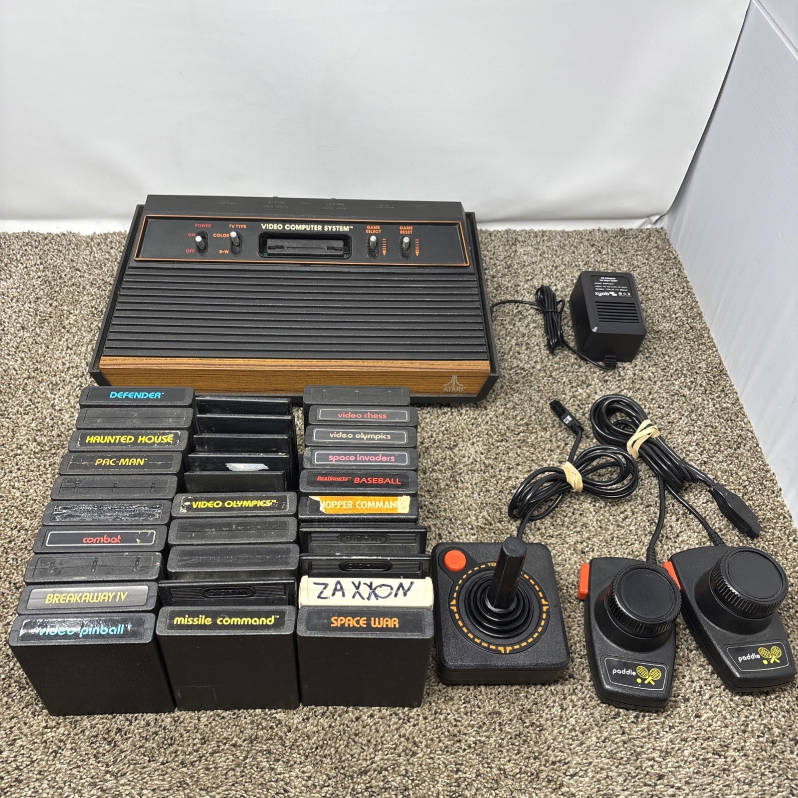 Atari 2600 System Bundle with Console, 30 Games, Joystick, Paddles, and More LOT