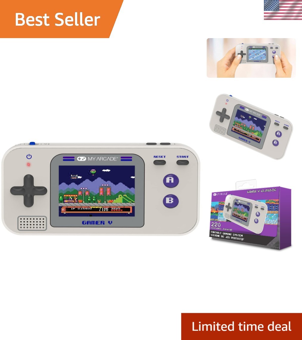 Portable Gamer V Classic: 220 Games, Easy Button Control & 2.5” Color Display