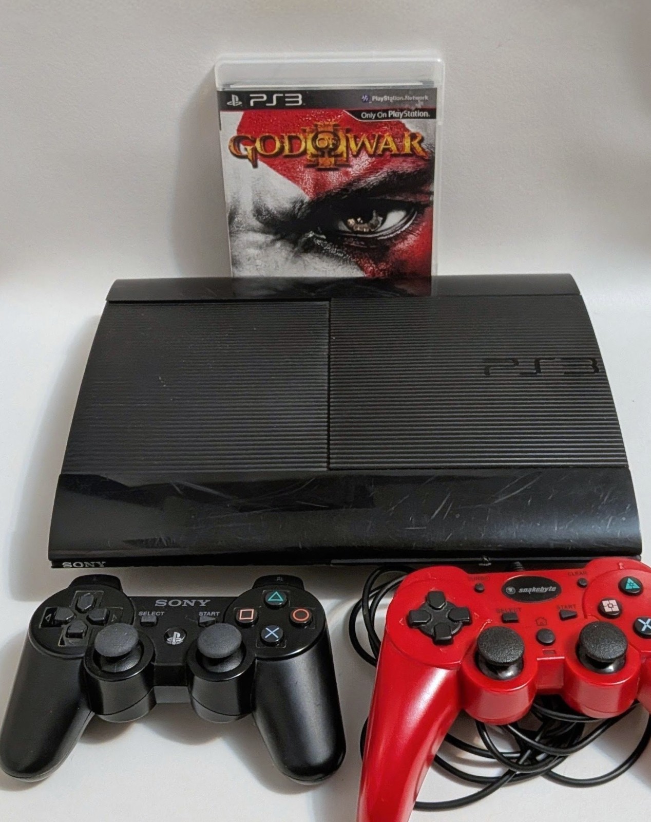 PS3 Super Slim 250 GB w/ 2 Controllers & 4 Games ~ Tested ! Read Description !