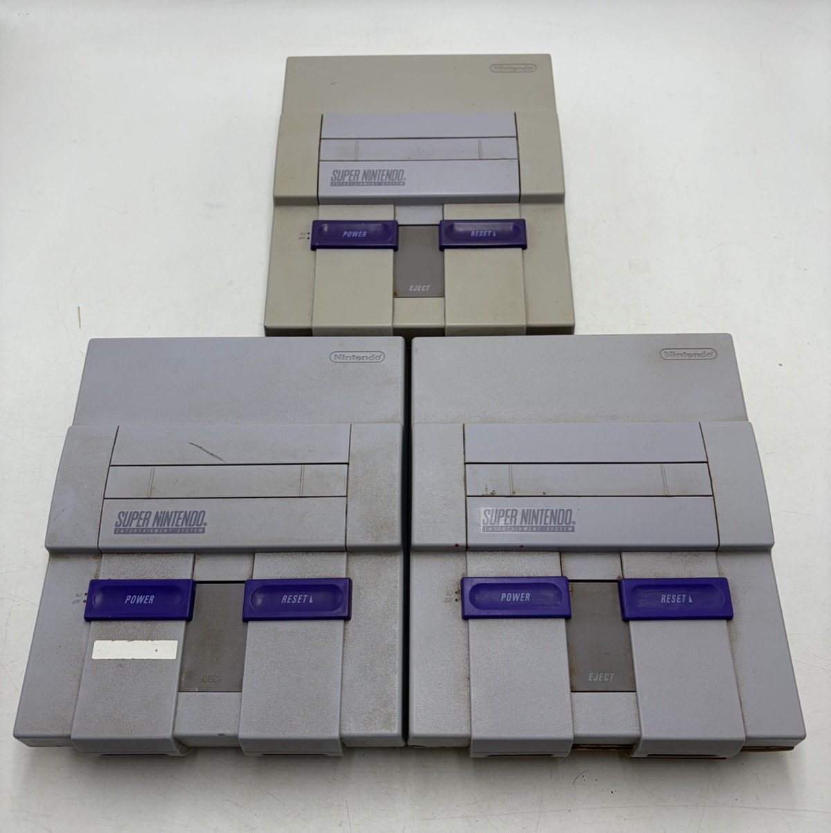 Super Nintendo SNES Console Only Lot of 3 FOR PARTS BAD POWER PORT (Read Desc)