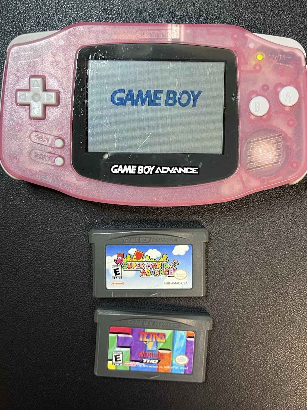Nintendo Game Boy Advance Pink AGB-001 Handheld Game System Tested Works