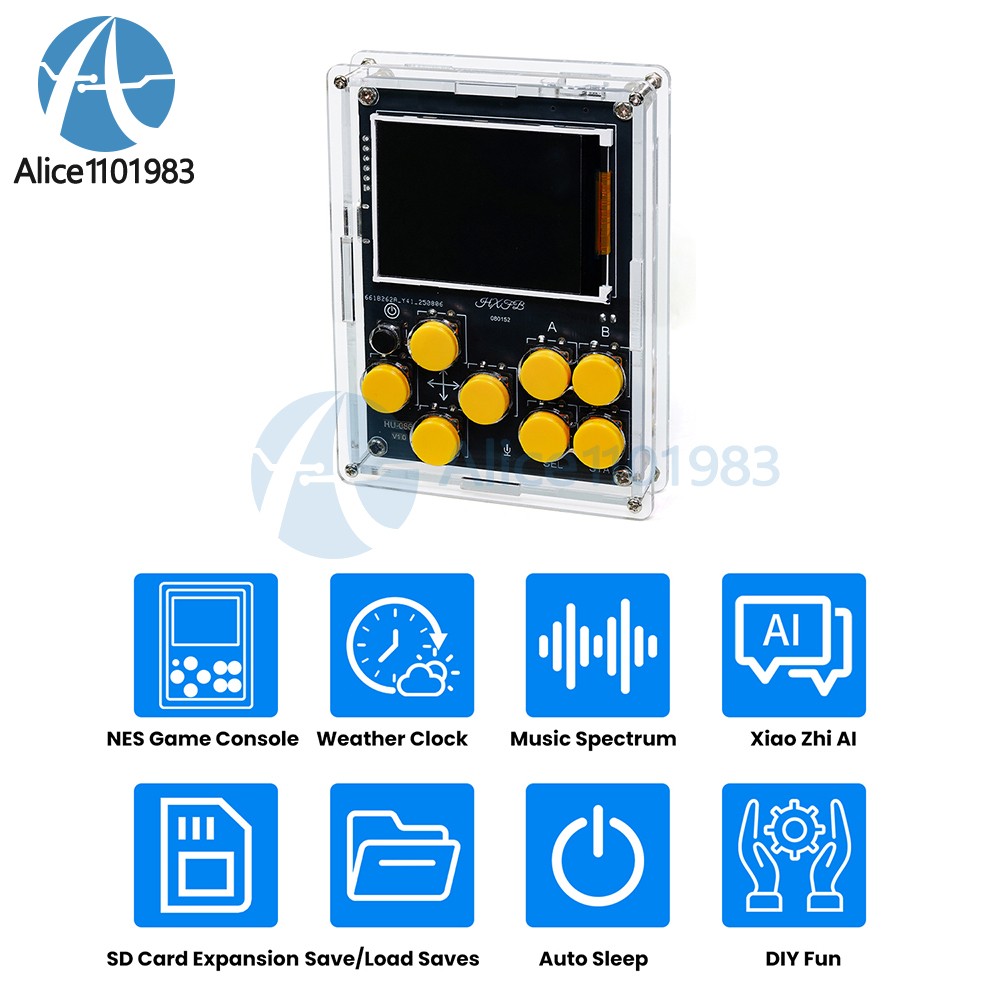 LCD Game Console DIY Kit Multifunction Weather Clock Xiaozhi AI Robot Soldering