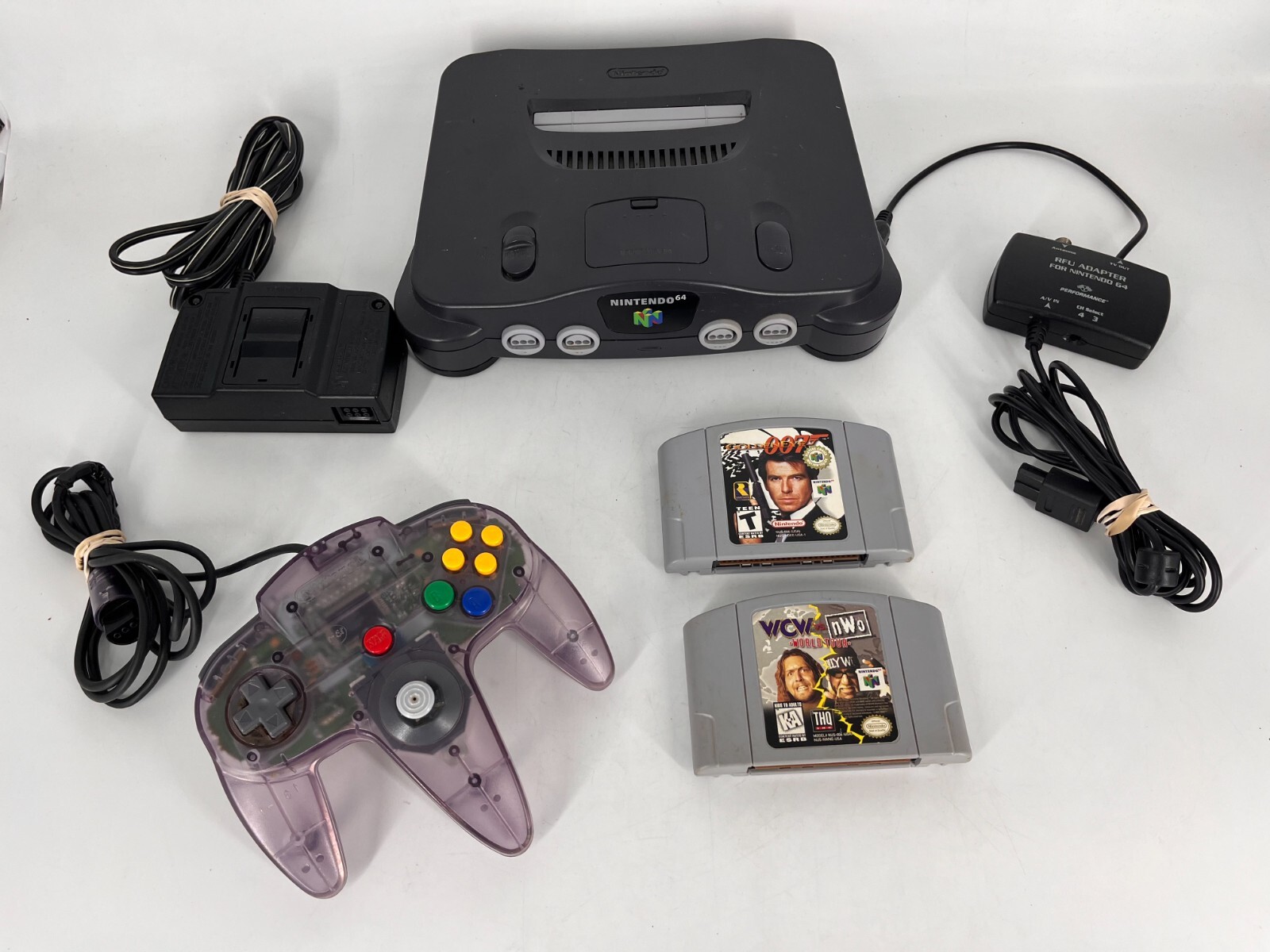 N-64 Nintendo 64 Video Game Console W Cables Controller Games Tested Works